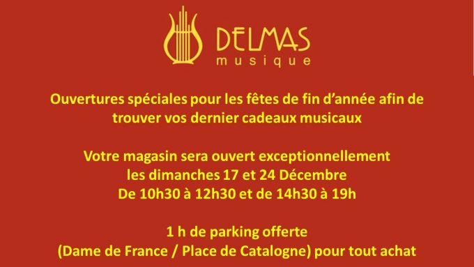 Delmas Musique Ouverture exceptionnelle des fêtes de fin d'année Delmas Musique Presentation1-680x383 Ouverture exceptionnelle des fêtes de fin d'année