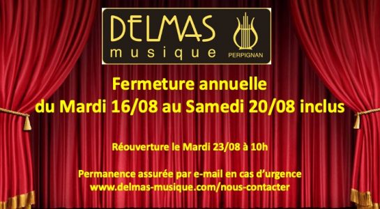 Delmas Musique COngesDELMAS-545x300 FERMETURE ANNUELLE DU 16 AU 20 AOUT 2022 